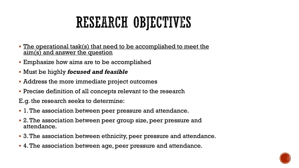 research objectives