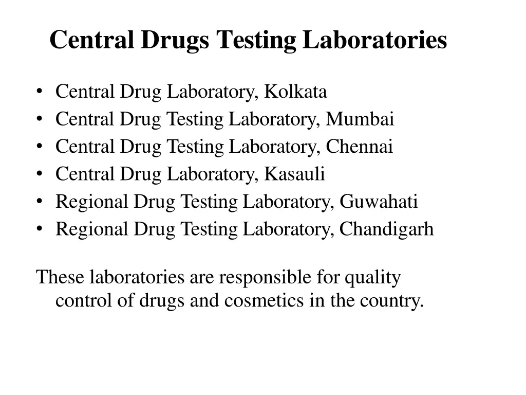 central drugs testing laboratories