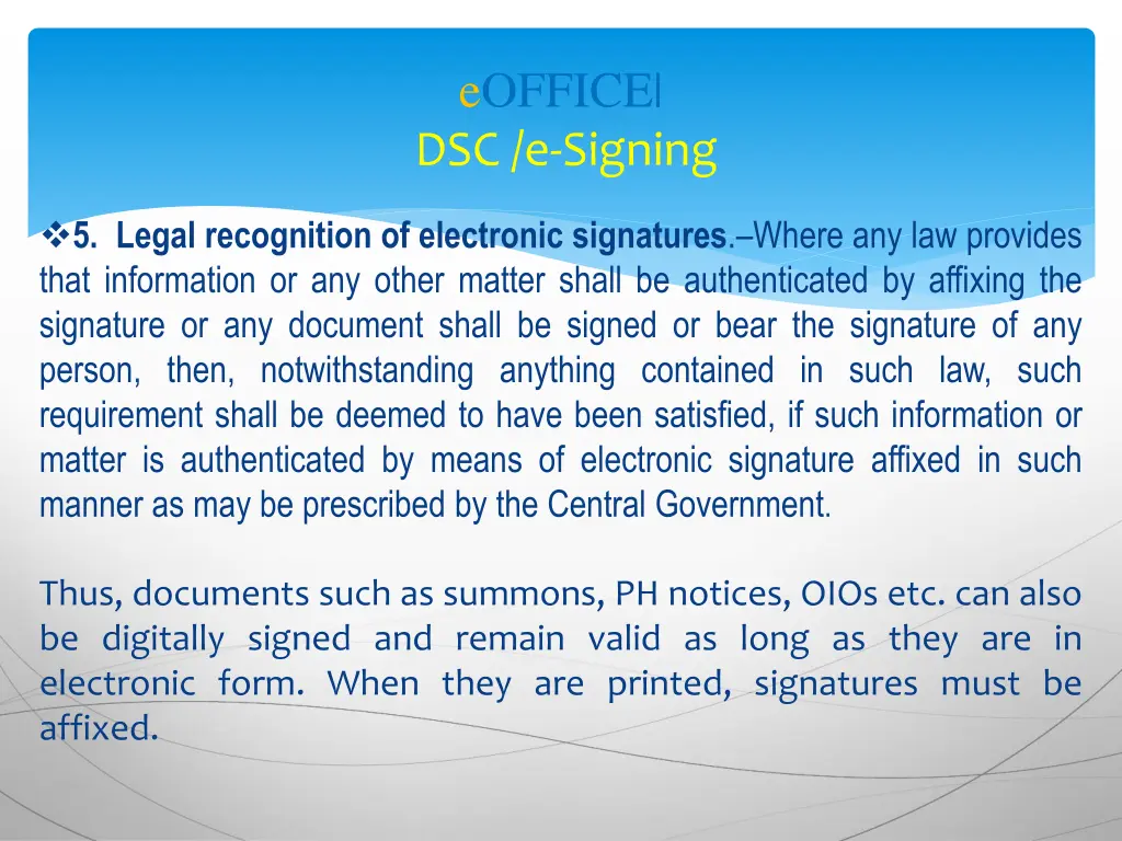 eoffice dsc e signing