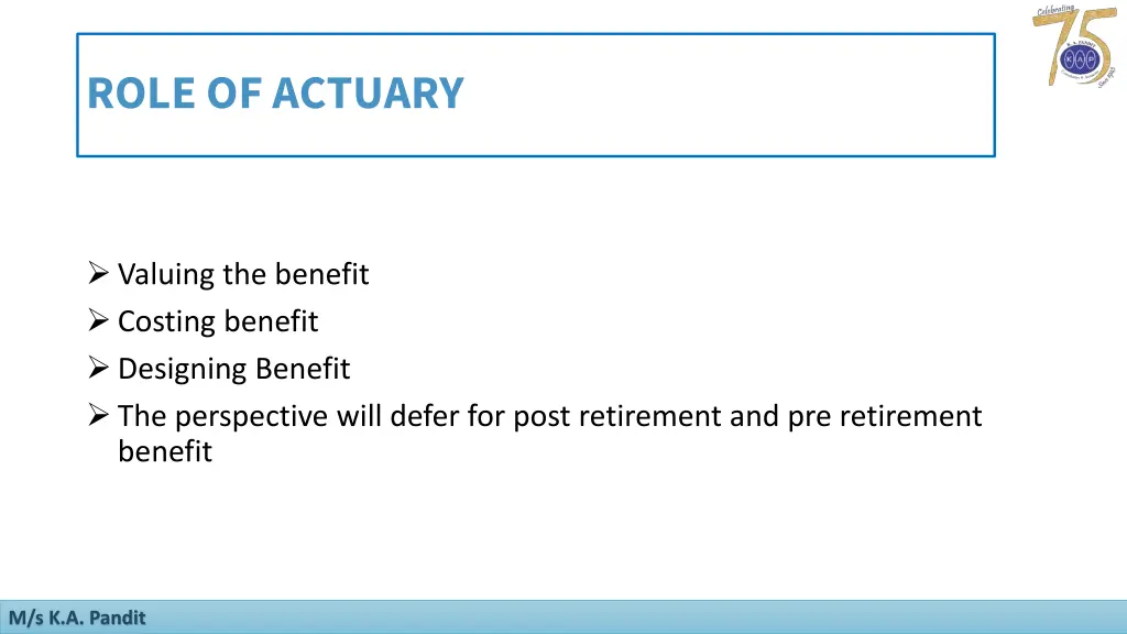 role of actuary