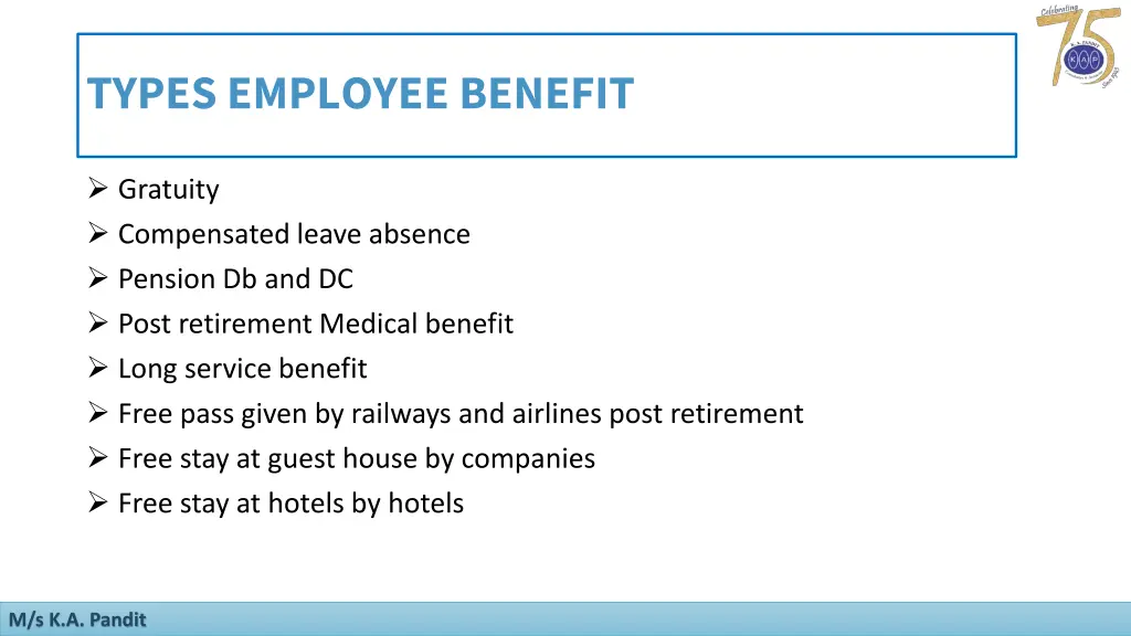 types employee benefit