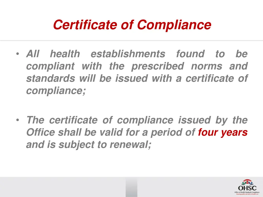 certificate of compliance