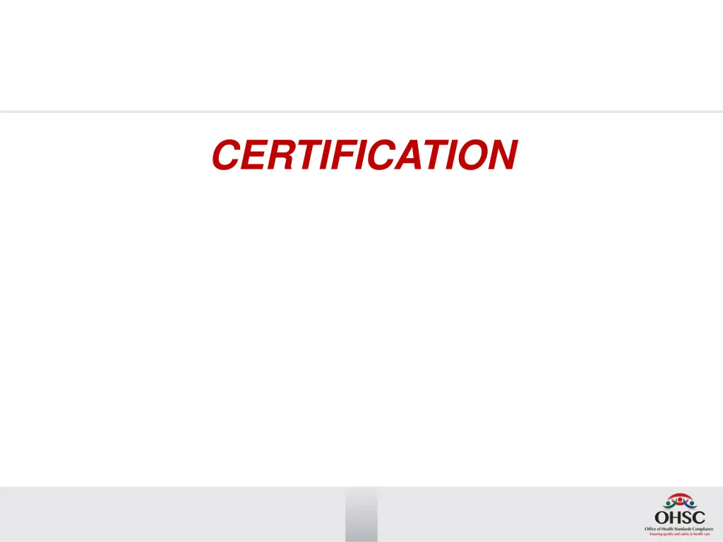 certification