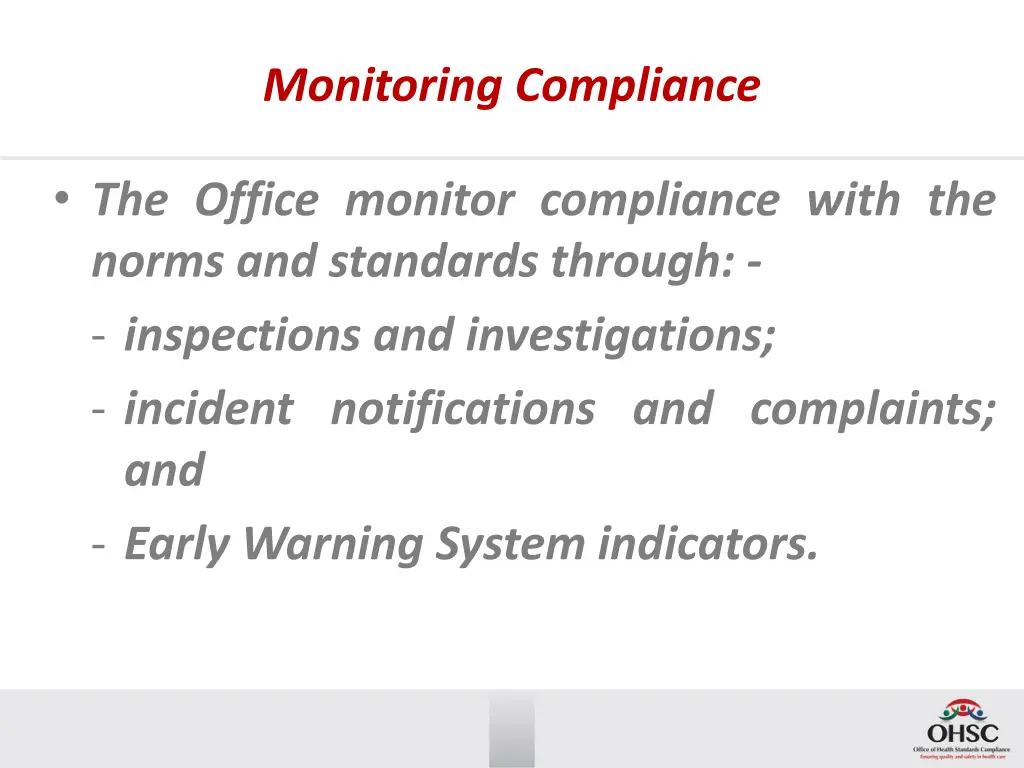 monitoring compliance