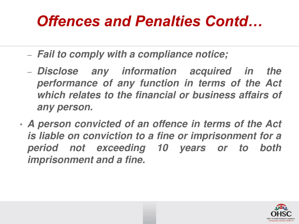 offences and penalties contd