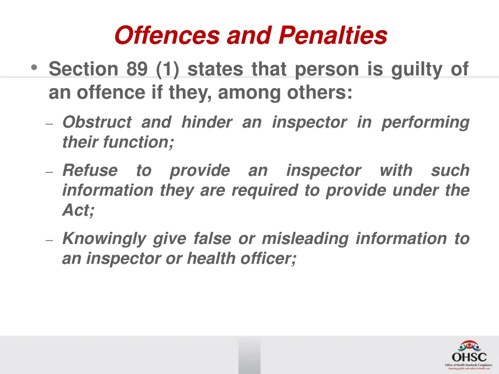 offences and penalties section 89 1 states that