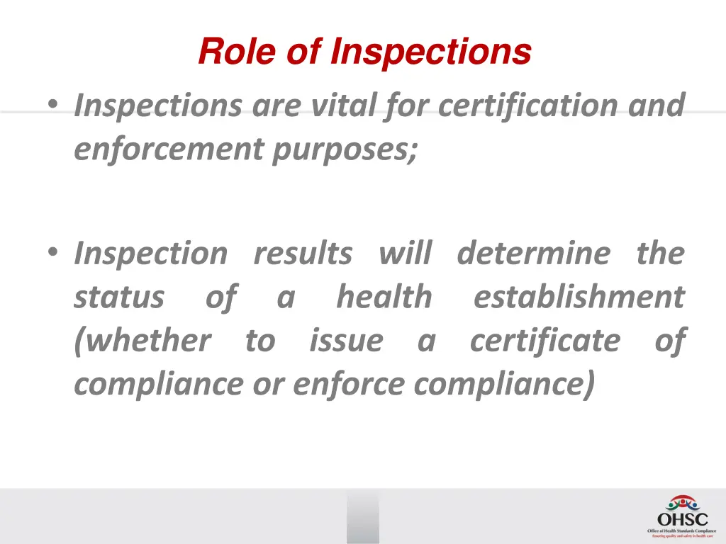 role of inspections inspections are vital