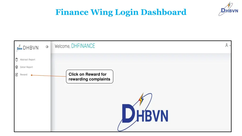 finance wing login dashboard