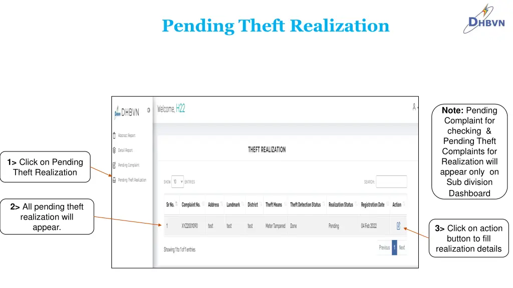 pending theft realization