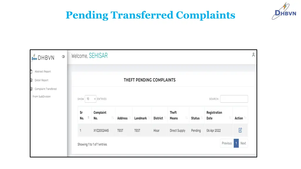 pending transferred complaints