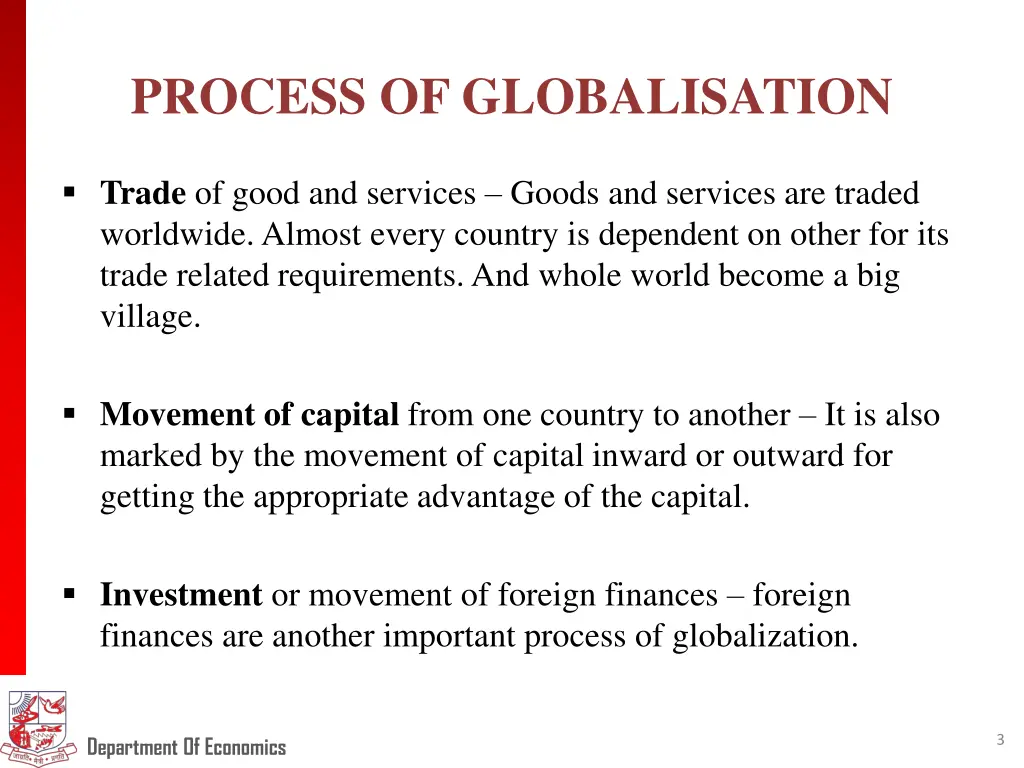 process of globalisation