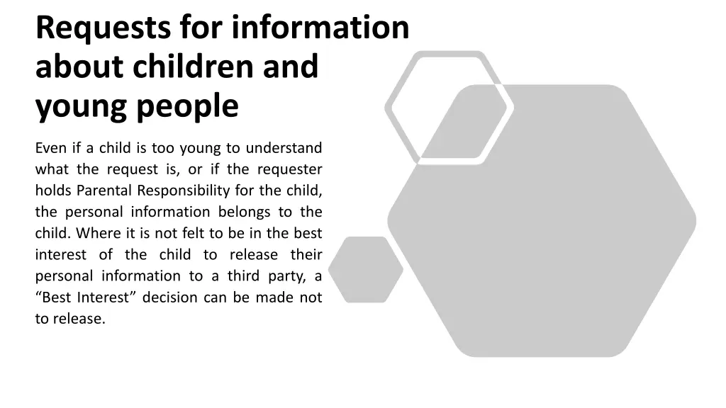 requests for information about children and young