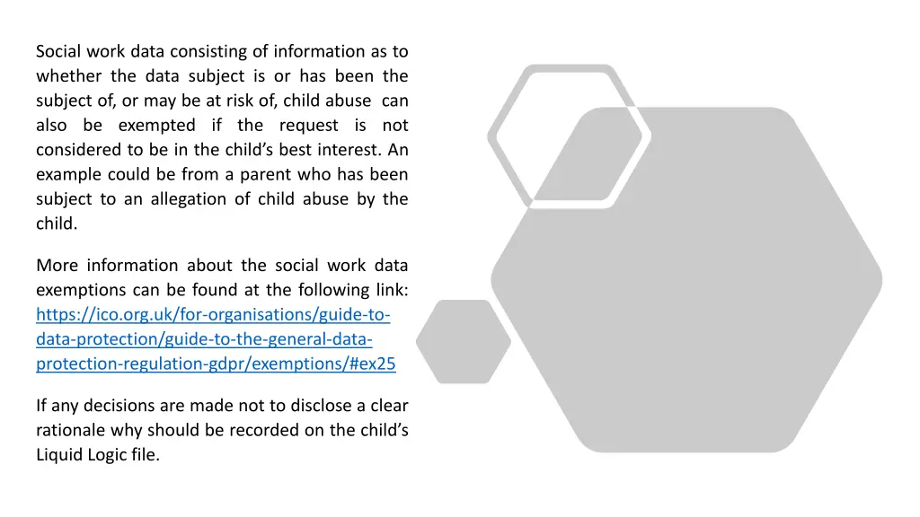 social work data consisting of information