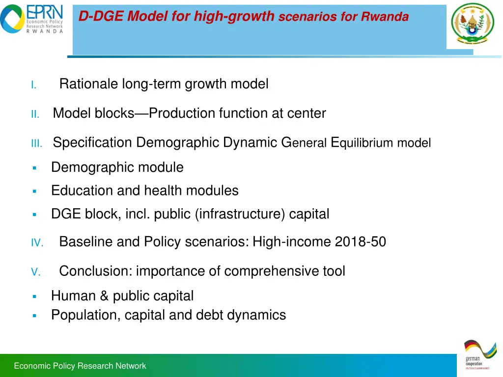 d dge model for high growth scenarios for rwanda