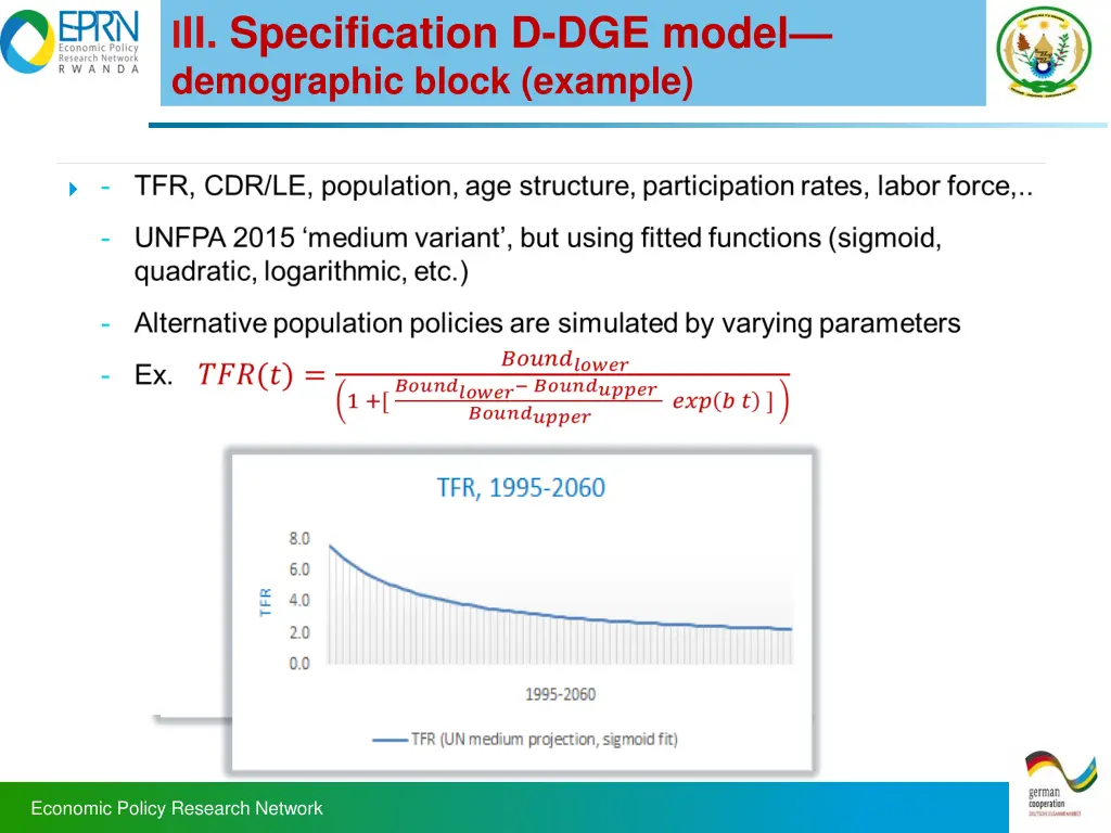 i ii specification d dge model demographic block