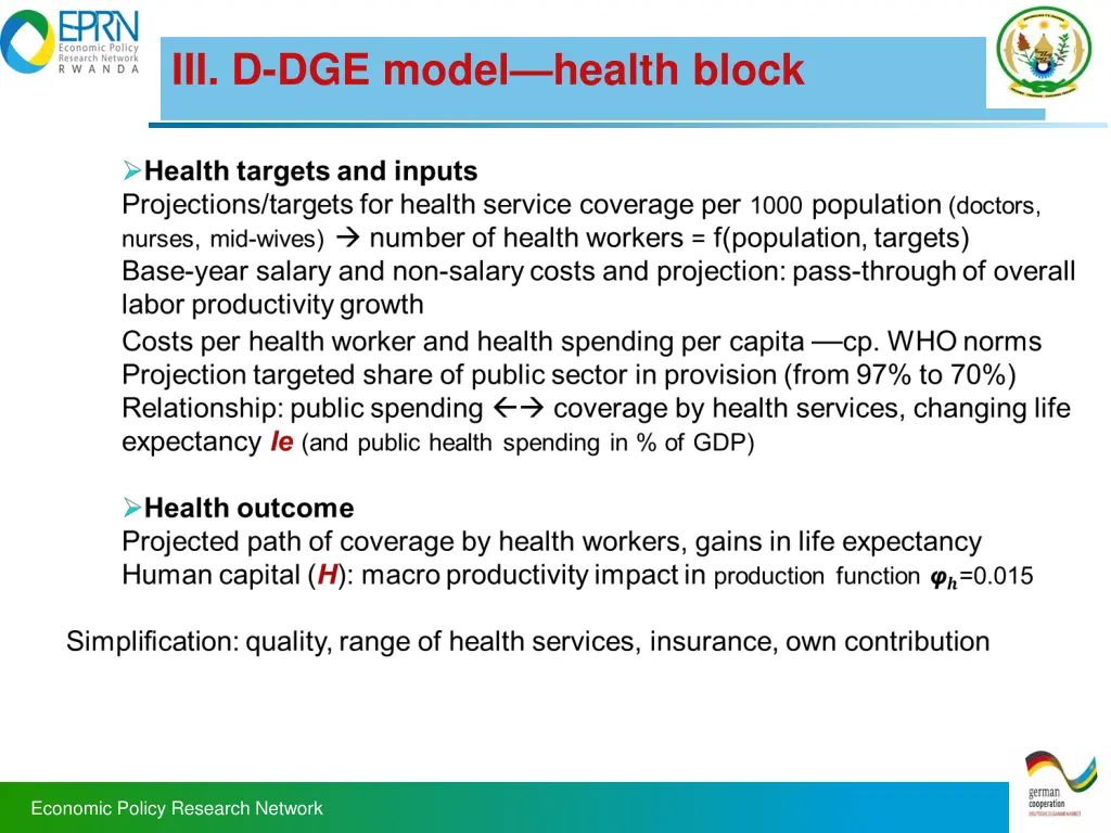 iii d dge model health block