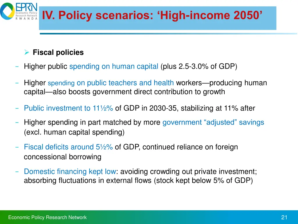 iv policy scenarios high income 2050 3