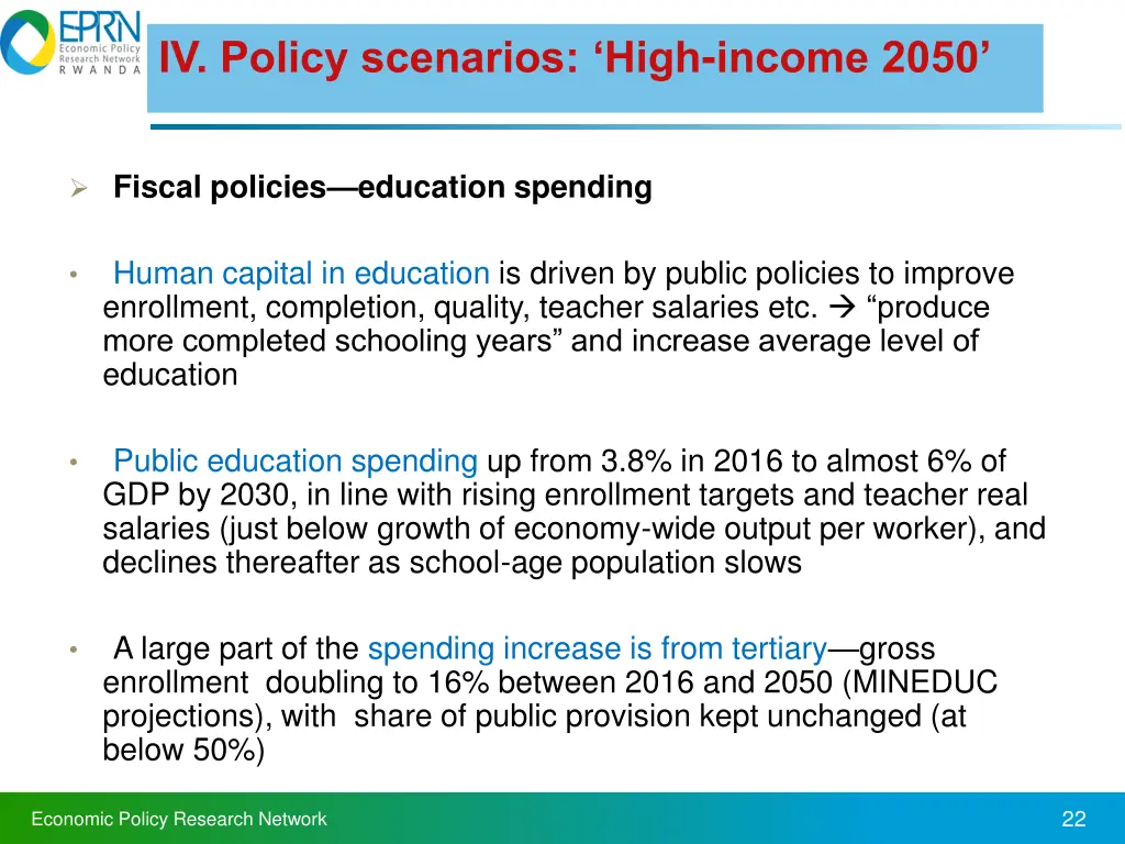 iv policy scenarios high income 2050 4