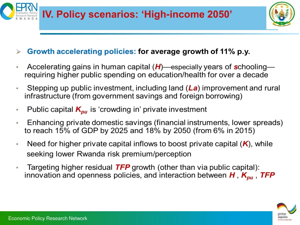 iv policy scenarios high income 2050