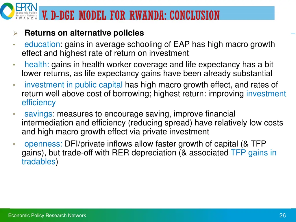 v d dge model for rwanda conclusion 1