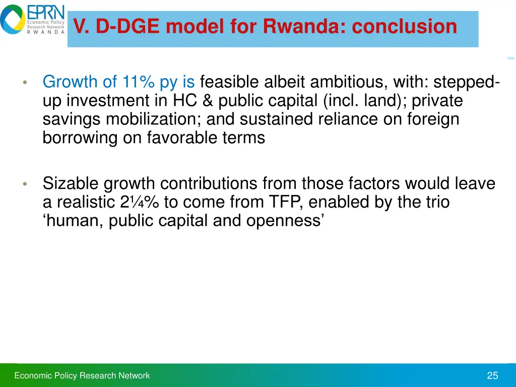 v d dge model for rwanda conclusion