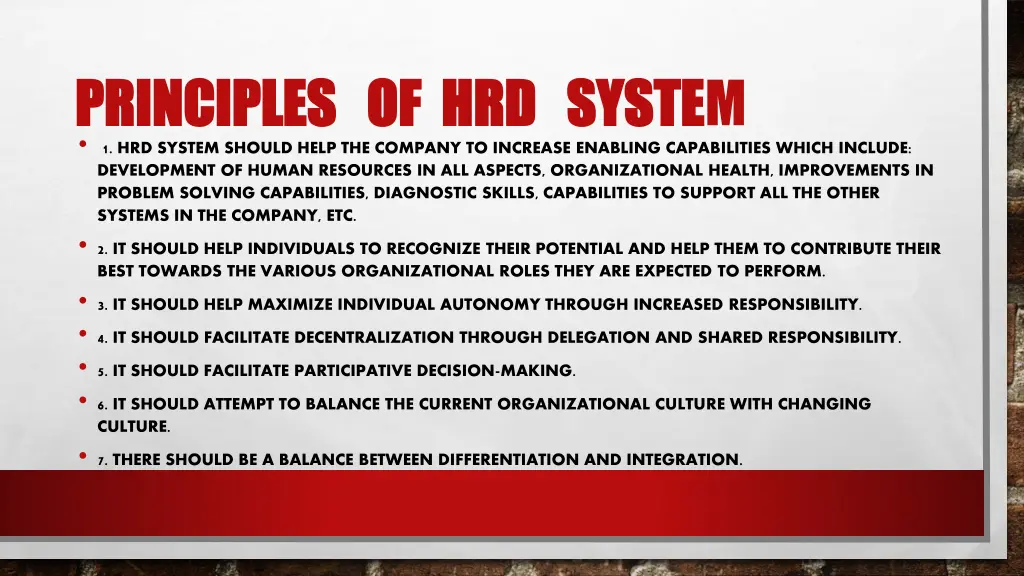 principles of hrd syste principles of hrd system