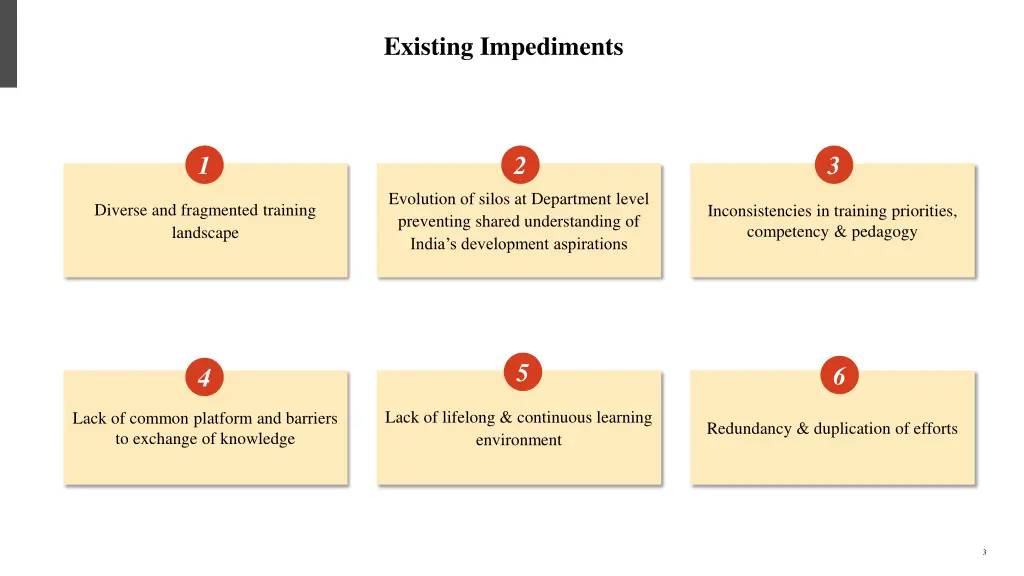 existing impediments