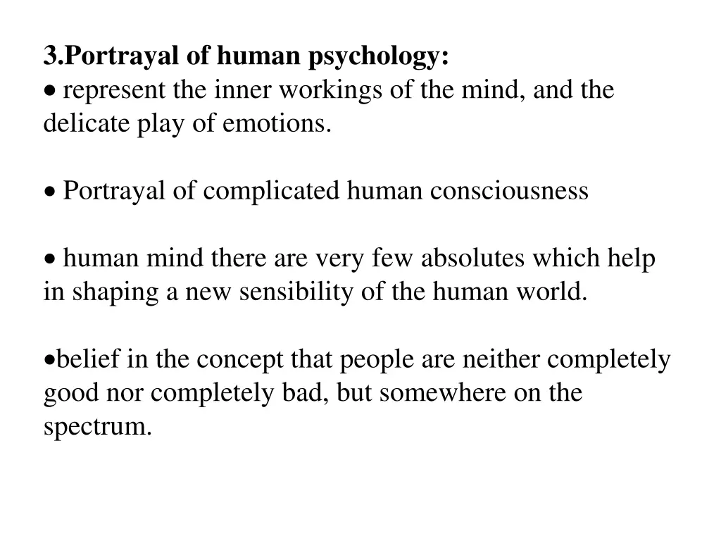 3 portrayal of human psychology represent