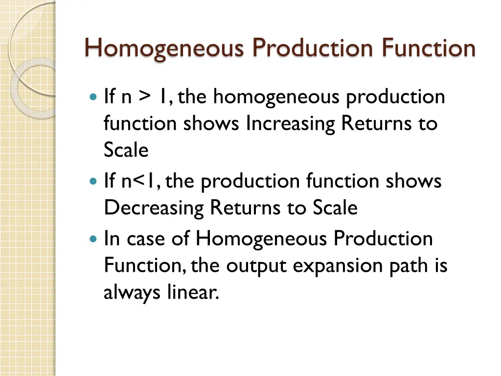 homogeneous production function 1