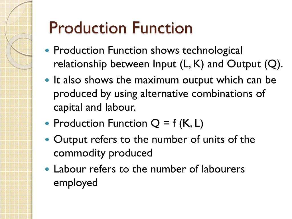 production function