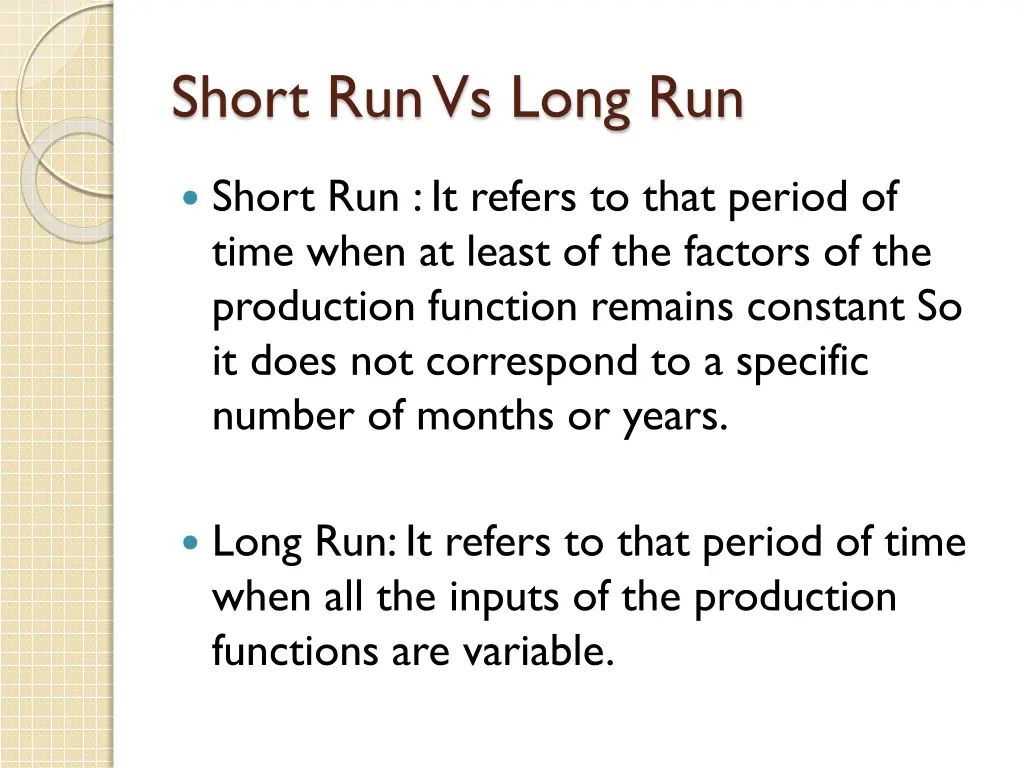 short run vs long run