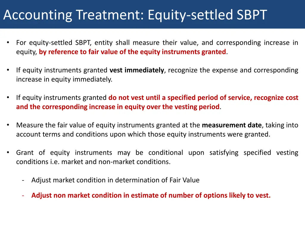 accounting treatment equity settled sbpt