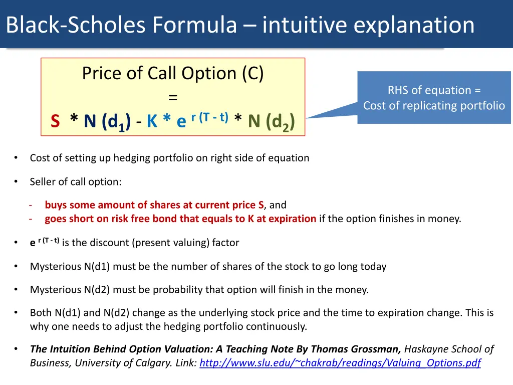 the black scholes formulas black scholes formula 1