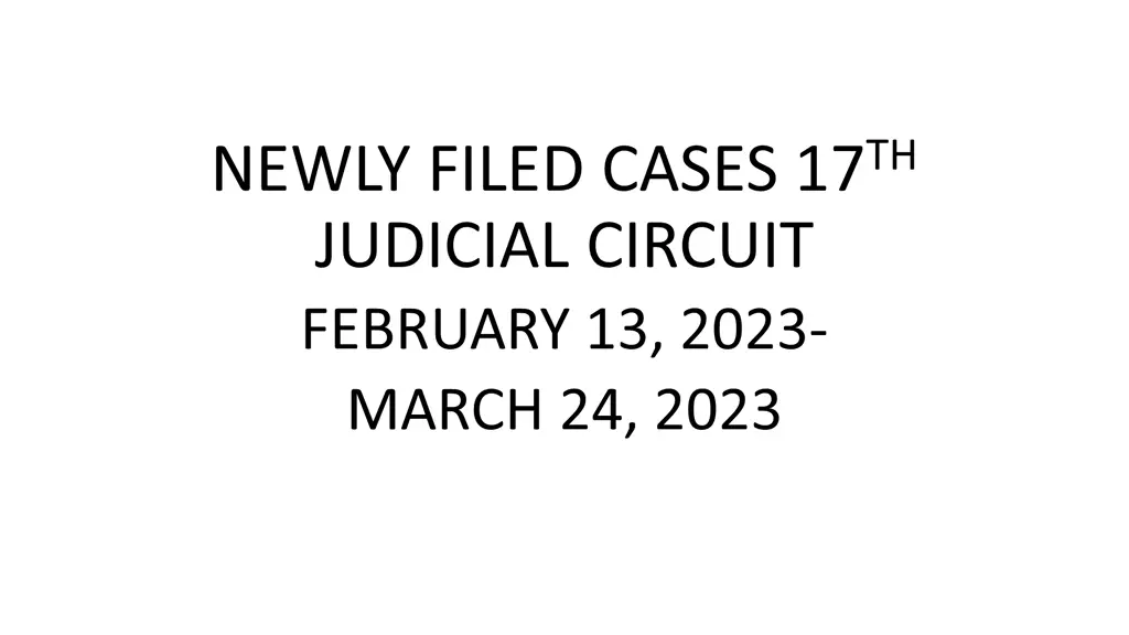 newly filed cases 17 th judicial circuit february
