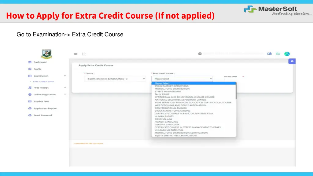 how to apply for extra credit course