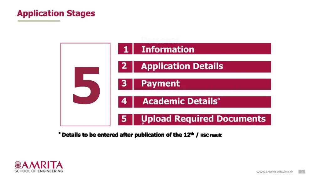 application stages