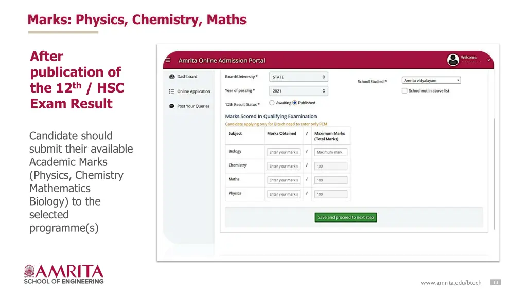 marks physics chemistry maths