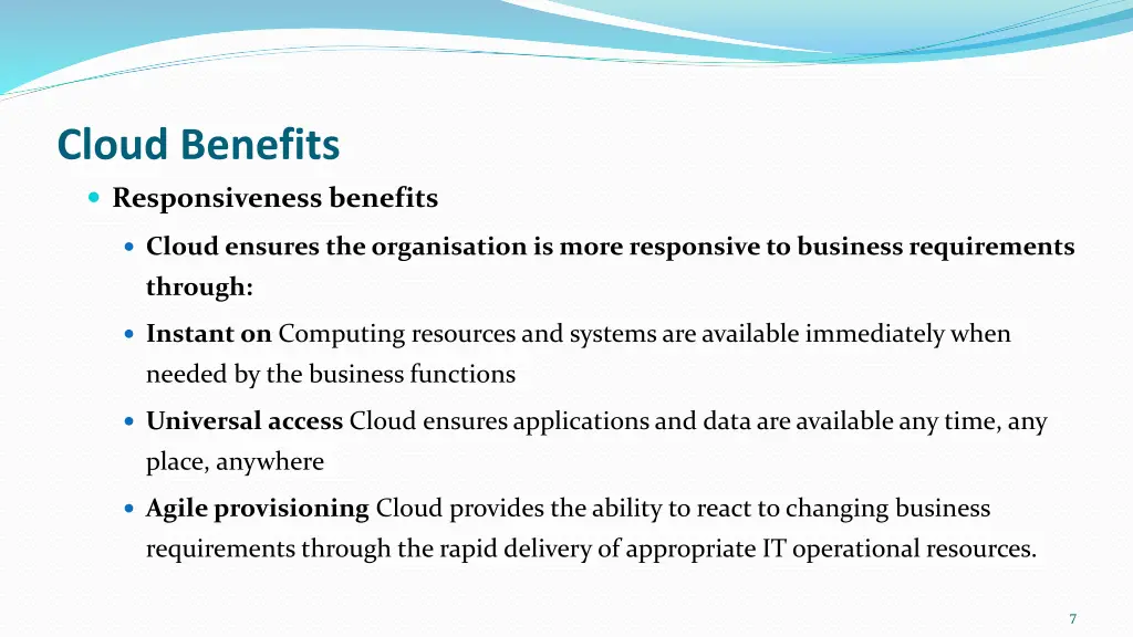 cloud benefits responsiveness benefits