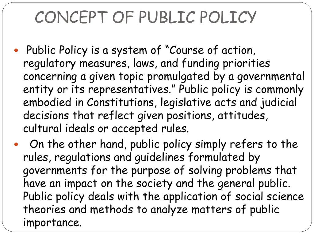 concept of public policy