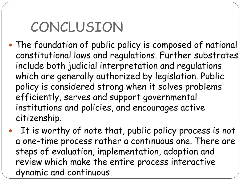 conclusion the foundation of public policy