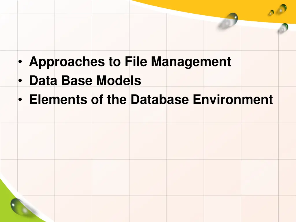 approaches to file management data base models