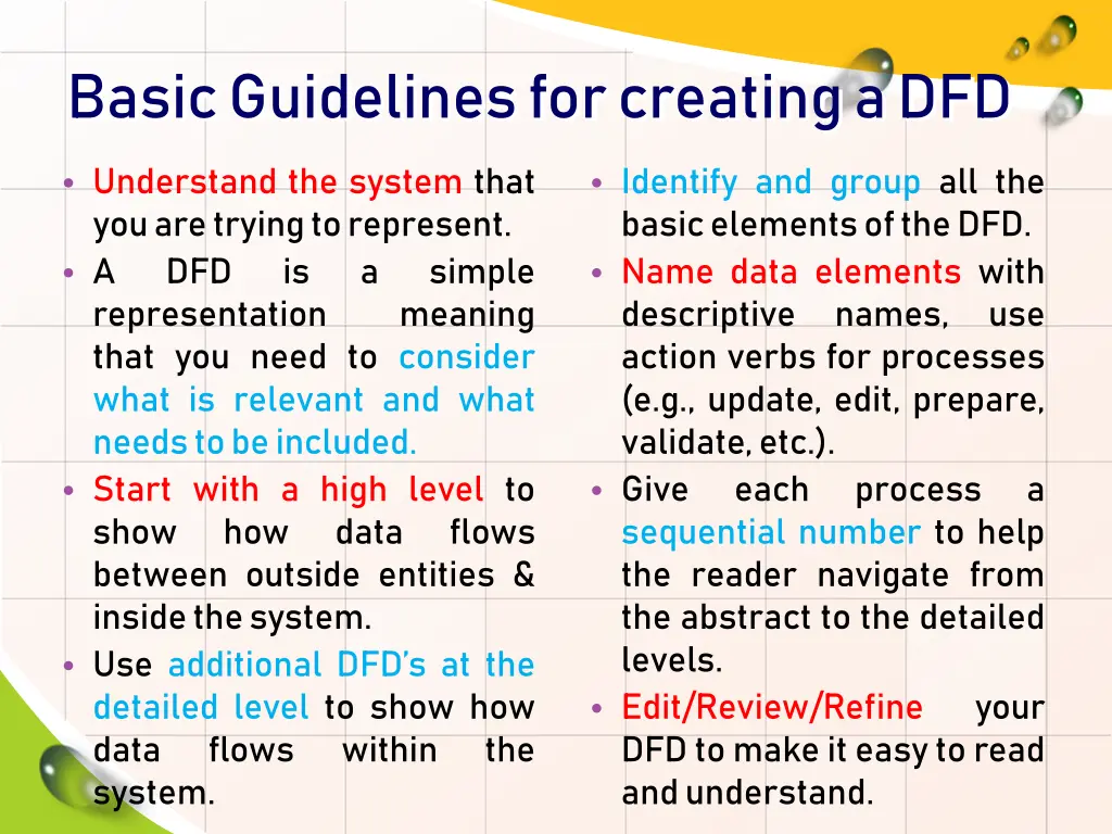 basic guidelines for creating a dfd