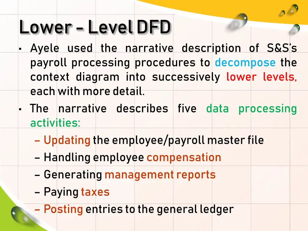 lower level dfd ayele used the narrative