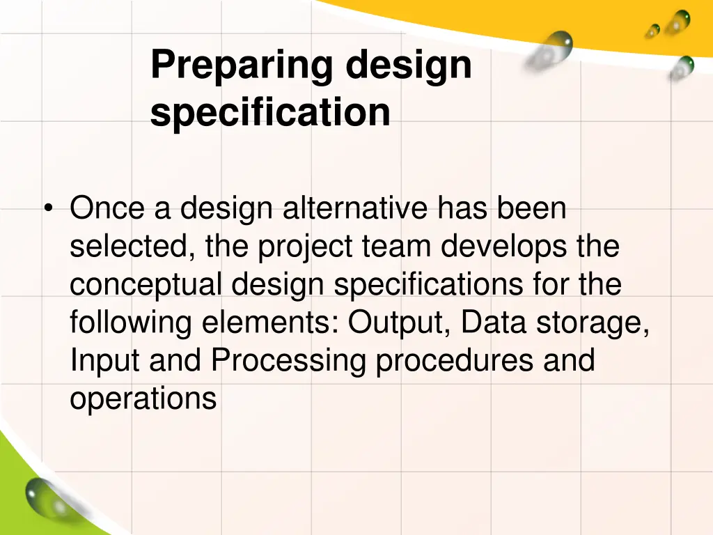 preparing design specification