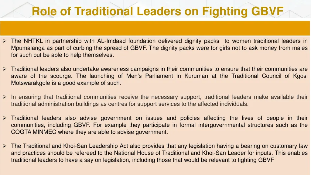 role of traditional leaders on fighting gbvf 2