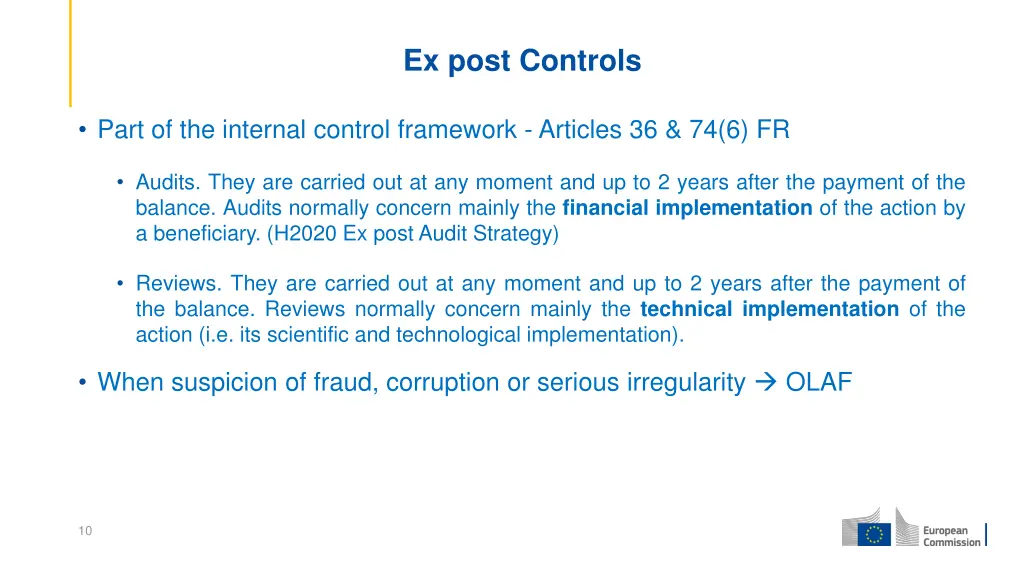 ex post controls