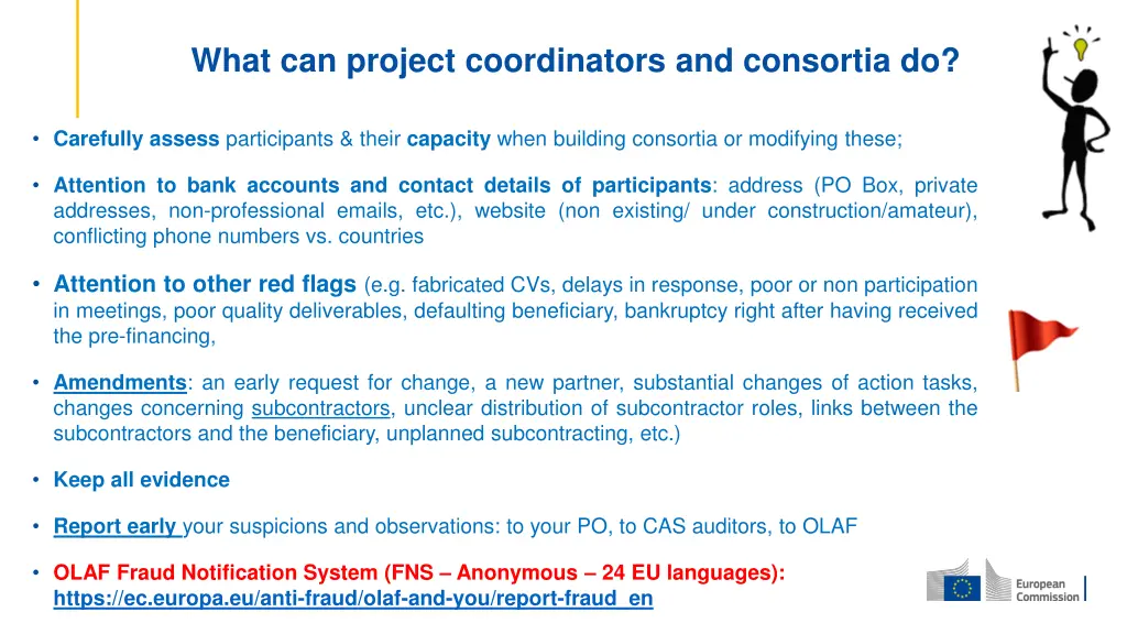 what can project coordinators and consortia do