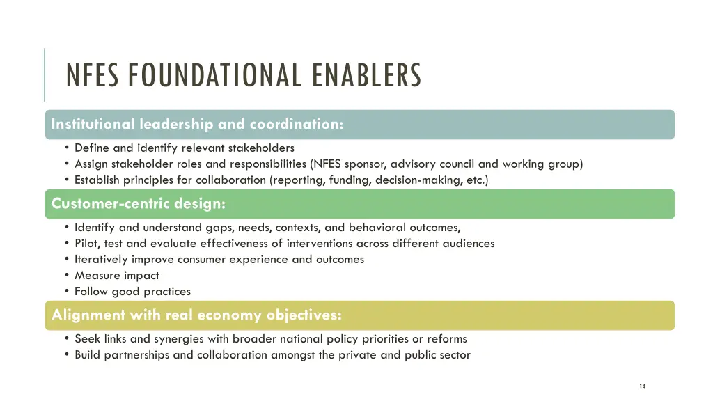 nfes foundational enablers