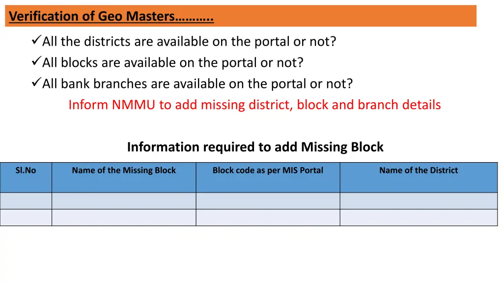 verification of geo masters