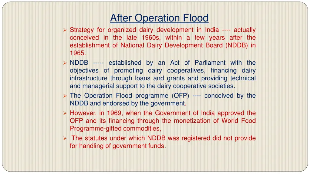 after operation flood strategy for organized